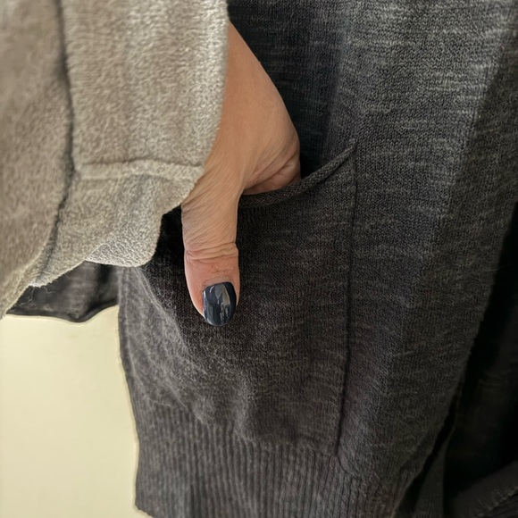 Eileen Fisher Charcoal Open Front Cardigan, no size tag, no materials tag - Picture 2 of 7